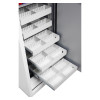 phoenix data commander 4621 fire safe with several open empty data trays in white compartments