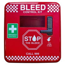 Public Access Trauma And Bleed Cabinet With LED Light Locked - Front