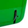 Close-up of wiring connection on a polycarbonate outdoor defibrillator cabinet heating light green panel
