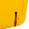 Close-up of the connection detail on a yellow polycarbonate outdoor defibrillator cabinet lock heating light