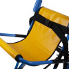 Close up of the yellow seat and black strap on the evac chair 300h mk5 evacuation chair seat