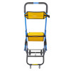 Back view of the evac chair 300h mk5 evacuation chair showing the blue frame and yellow support pads