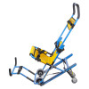 evac chair 500h mk5 evacuation chair shown from the side with frame extended and yellow seat visible