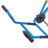 extra handles close up on the evac chair 600h mk5 evacuation chair frame with black grips and blue metal tubes