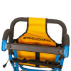 Top view of the 200h carrylite transit chair folded showing its yellow backrest and blue frame