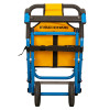Folded 200h carrylite transit chair with blue frame and yellow seat viewed from the back