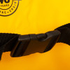Close up of the safety buckle on the 200h carrylite transit chair against a yellow background