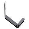 Side view of the evac chair wall hook single showing its angled black metal design for mounting