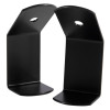 Pair of black evac chair wall hooks shown at an angle against a white background