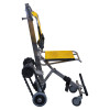 Side view of evac chair 700h ibex transeat evacuation chair showing frame, yellow seat and wheels