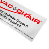 close up of evac chair photoluminescent wall sign showing bold red text and contact details