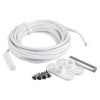 Contents of sigma smart shield external cable reed contacts flush mounted including coiled white cable, metal pin, plastic mounts and screws