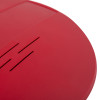 Close up of the red sounder component of the smart shield for panic bars showing vent slots