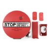 sigma smart shield emergency exit alarm showing red circular alarm unit with mounting accessories and wiring kit