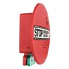 sigma smart shield emergency exit alarm showing a side view of the red alarm unit with a warning label