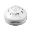 Eda R6030 Zerio Smoke Sounder Beacon showing front view of white circular device with clear dome and ventilation holes