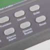 Close up of buttons on zerio plus 8 zone control panel including Cancel Enter Silence Alarm and Reset