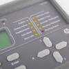 Close up of the control panel buttons and indicator lights on the zerio plus 8 zone control panel