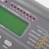 Close-up of the zerio plus 8 zone control panel showing lit LEDs and labelled indicators for alarm zones and system status