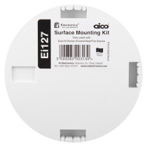 Back view of aico surface mounting kit 14 16 3000 units showing label and barcode on a circular white base