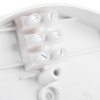 Closeup of aico surface mounting kit 14 16 3000 units showing white plastic components and screws