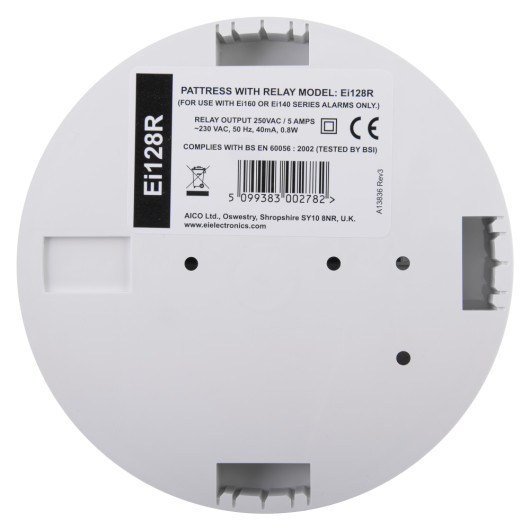 Back view of the aico product showing label with model and certification details