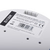 Closeup view of the back of an aico product showing a label with technical details and a barcode