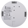 Back view of aico product showing circular white surface with label containing technical information and model details