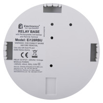 Back view of aico product showing circular white surface with label containing technical information and model details