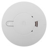 aico mains powered optical smoke alarm alkaline battery backup viewed from the front showing circular design and central test button