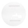 White round Ei1516 Ceiling Masking Plate Front with multiple holes and cutouts on a plain background