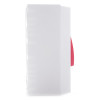 Side view of the 230v remote locate silence and test control switch showing its white casing and a red component
