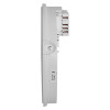 Side view of mains rf base showing white plastic housing and connector pins