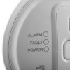 10yr carbon monoxide alarm long life lithium battery showing alarm fault and power indicator lights on the device