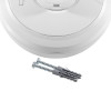 aico mains powered heat alarm self charging 10yr battery backup shown with mounting screws and wall plugs