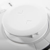 Close up detail of the aico mains powered heat alarm self charging 10yr battery backup showing the top vents and surface texture