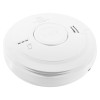 aico mains powered optical smoke alarm self charging 10yr battery backup shown from an angled view in white color