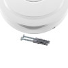 aico mains powered optical smoke alarm with mounting screws and wall plugs shown in contents image
