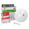 ei3000mrf ei main powered smoke alarm and smartlink module with packaging boxes and the smoke alarm device displayed