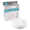 aico mains powered carbon monoxide alarm with box shown on a white background