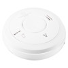 angled view of aico mains powered carbon monoxide alarm radio interlinked self charging 10yr battery backup in white