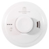 Front view of aico mains powered combined smoke heat alarm radio interlinked self charging with 10 year battery backup