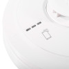 Close up of indicators on aico mains powered combined smoke heat alarm radio interlinked self charging 10yr battery backup