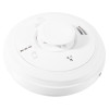 Angled view of aico combined mains powered heat carbon monoxide alarm with self charging 10 year battery backup