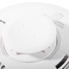 Close-up detail of aico combined mains powered heat carbon monoxide alarm showing sensor and markings