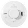 Front view of the aico combined mains powered combined heat carbon monoxide alarm with self charging 10 year battery backup