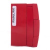 Side view of a red wireless manual call point with a white RadioLINK label visible on the side