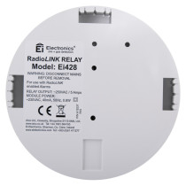 aico mains radiolink relay showing the rear view with label and connection points visible