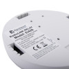 Closeup view of the back of an aico mains radiolink relay showing the label and connector points
