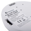 Close-up of the back of an rf relay base showing label and connector details